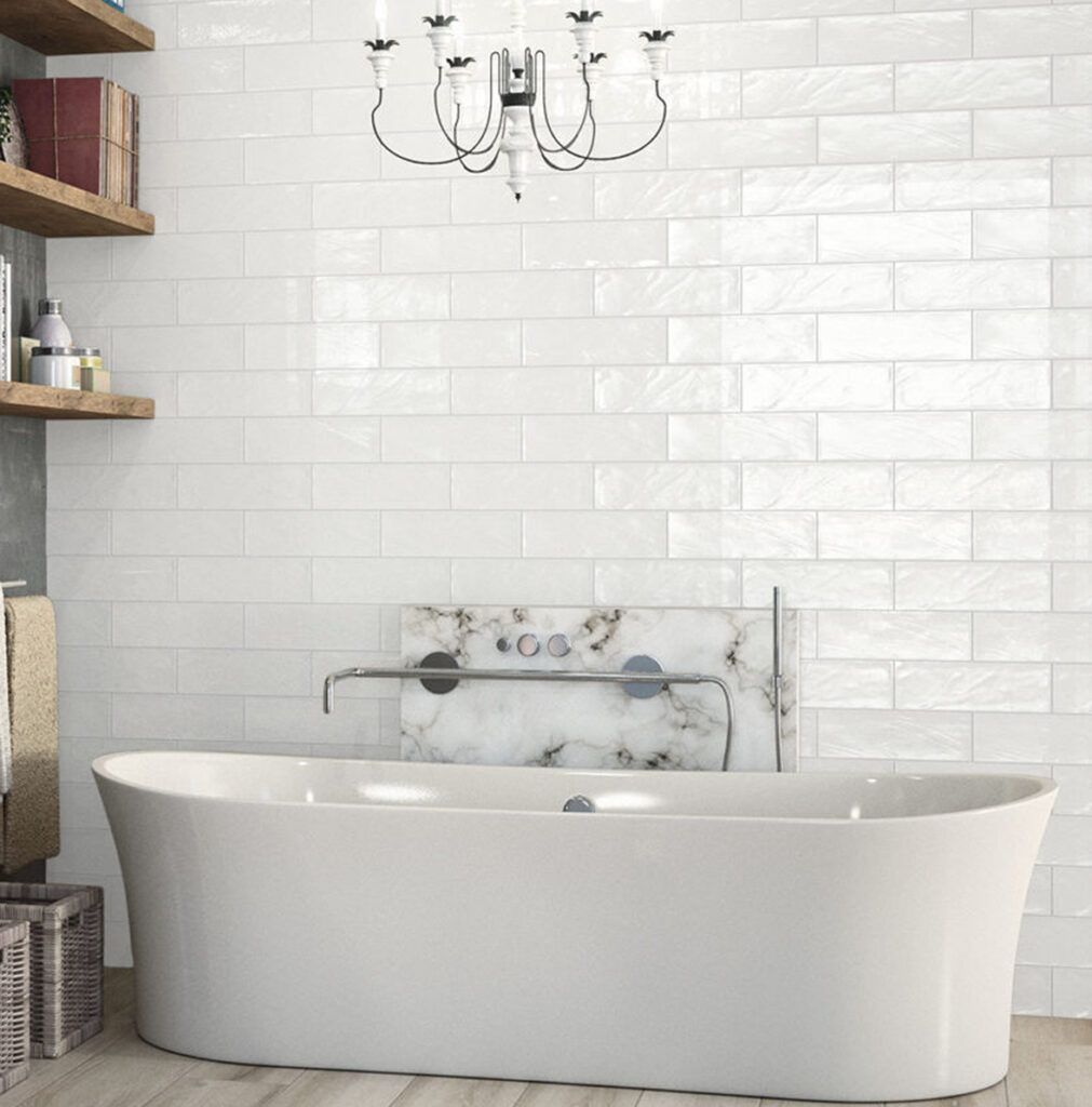 Płytki łazienkowe białe - CIFRE BULEVAR WHITE BRILLO